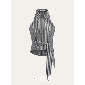 NWT Commense Striped Tie-Waist Crop Top Sz S